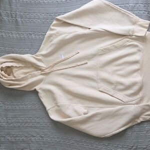 Nike Cream Pullover Hoodie Sweatshirt Womens Unisex Oversized Extra Small XS